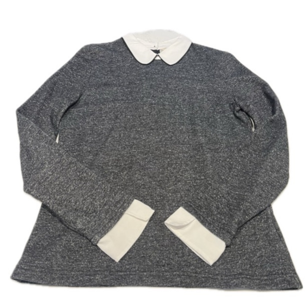 Brooks Brothers Gray and White Women's Top